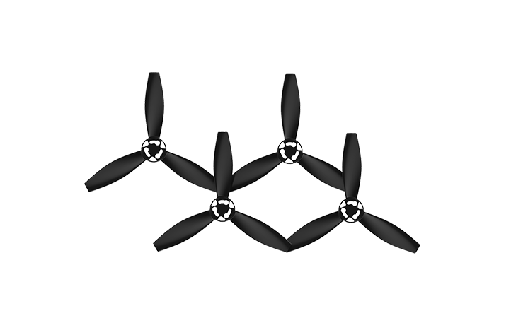 Ksrnsne 4 Hélices Accessoires de Remplacement Lames pour Parrot Bebop 2 Drone Noir Blanc 