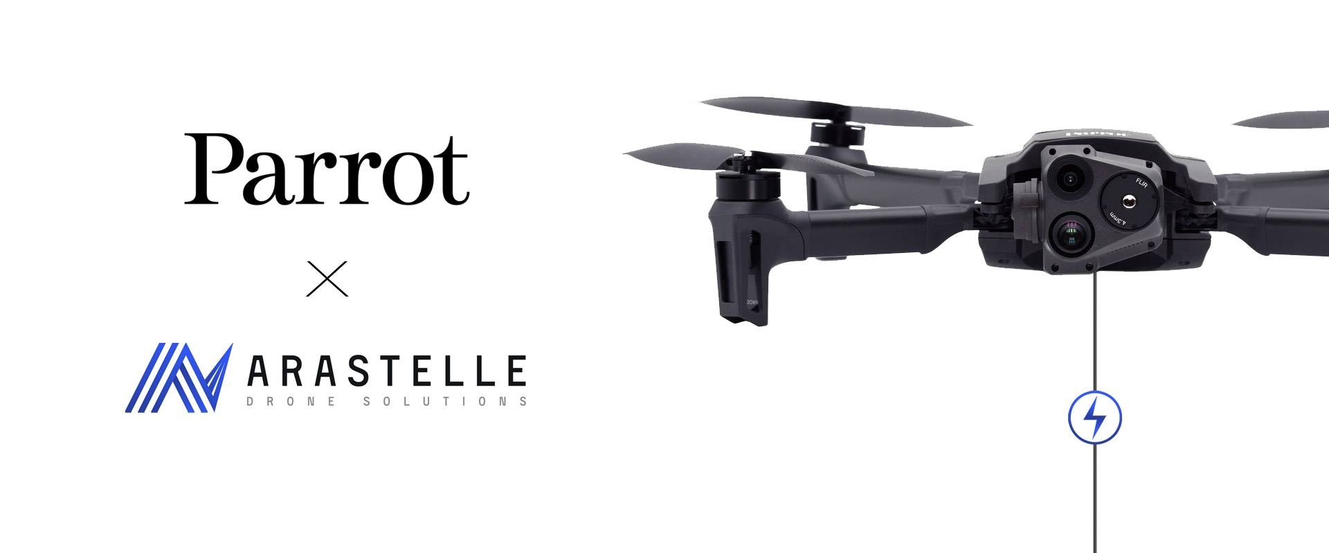 ARASTELLE and PARROT extend the capabilities of the ANAFI USA microdrone with tethered flight